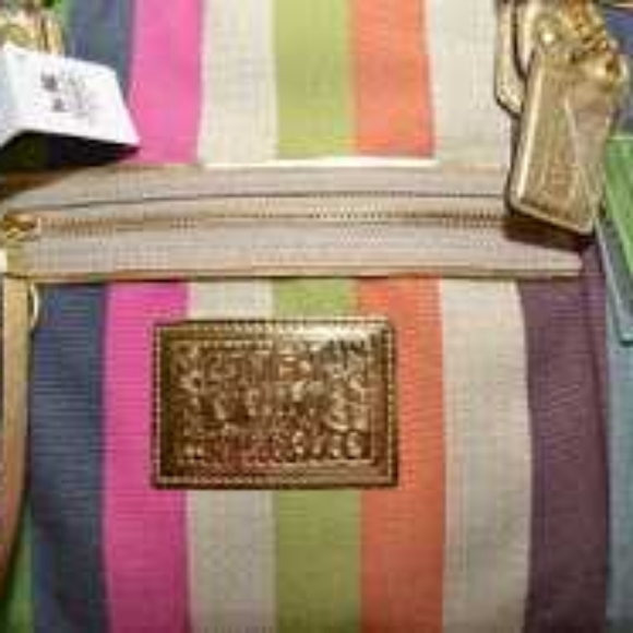 Coach poppy legacy stripe purse - Picture 4 of 5